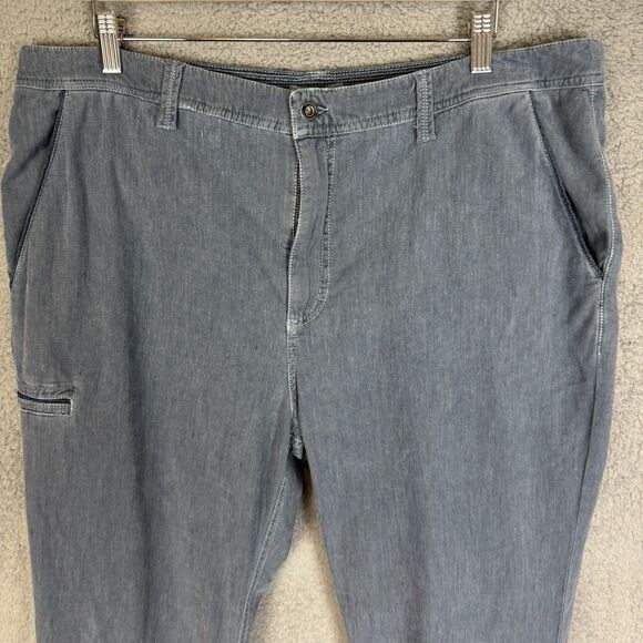 Carbon 2 Cobalt Pants Men's 40x29 Blue Cotton Linen Flat Front Straight Leg - Picture 2 of 10